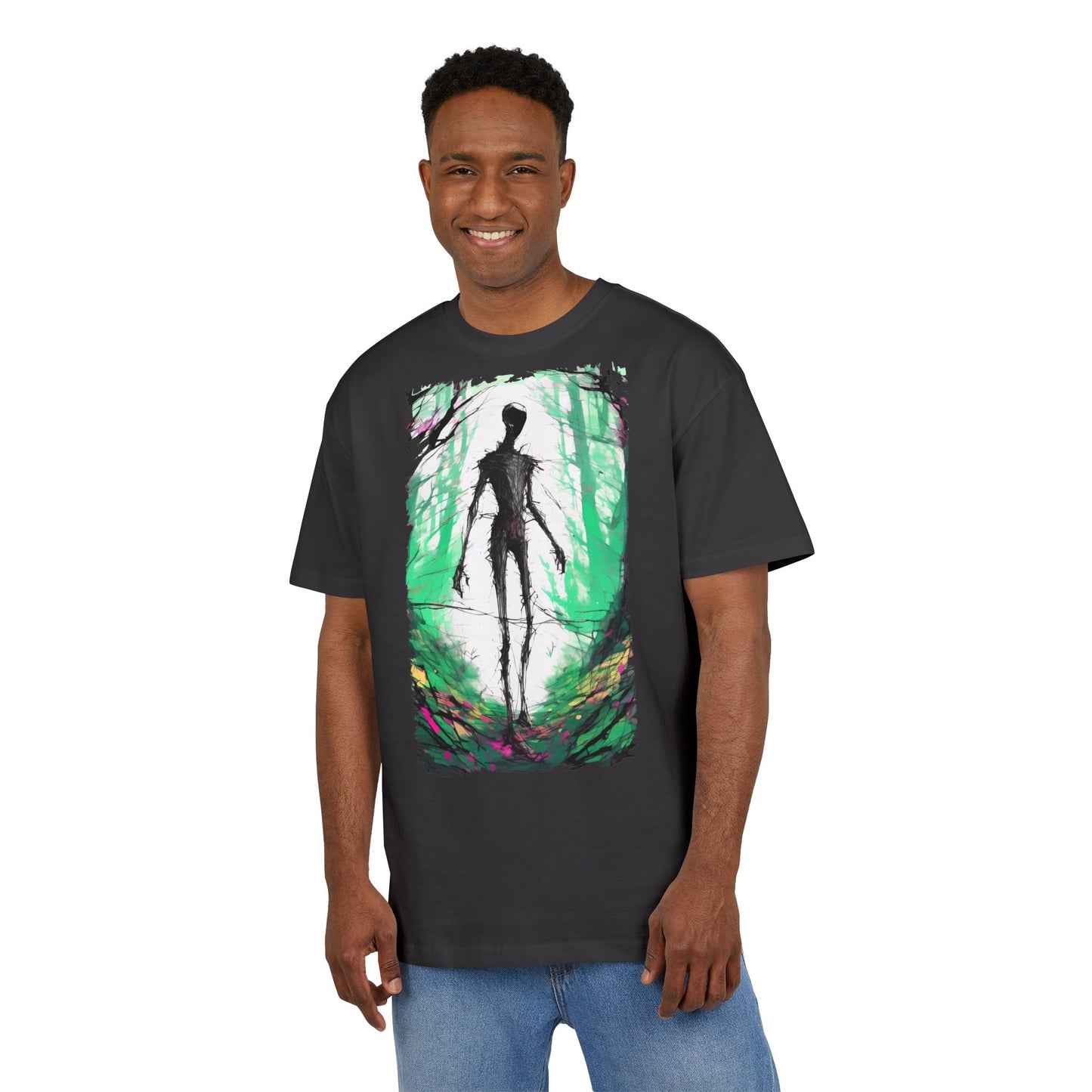Mystical Forest Oversize Tee, Unisex Heavy Tee, Witchy Fashion, Boho Graphic Shirt, Alternative Style Tee