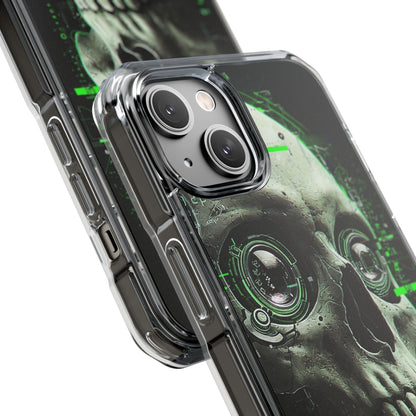 Gothic Skull Phone Case, Cyberpunk Design, Clear Impact Protection, Unique Gift for Him, Halloween Accessories, Tech Lover