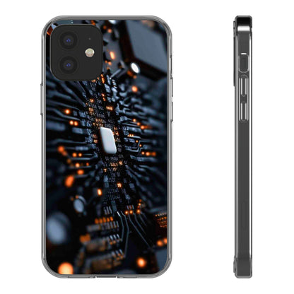 Clear Phone Case with Cyber Print