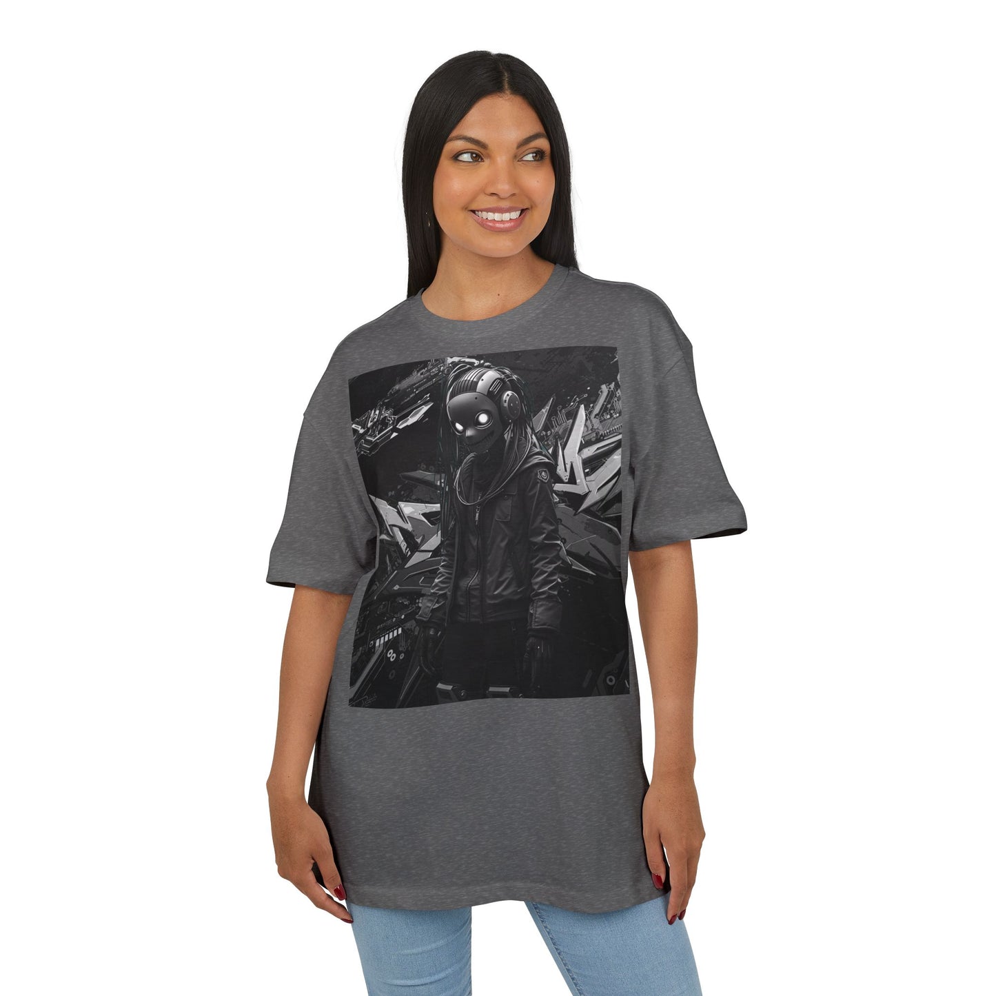 Urban Streetwear Oversize Tee - Futuristic Graphic Design