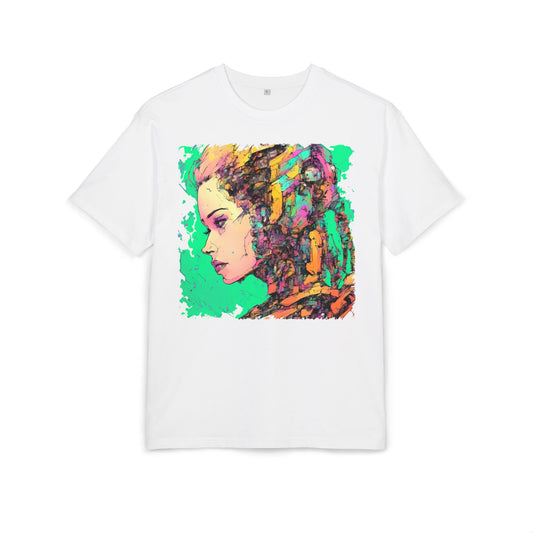 Colorful Abstract Cyberpunk Portrait Tee, Unisex Oversize T-Shirt, Art Tee, Casual Wear, Gift for Art Lovers, Statement Shirt