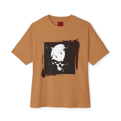 Edgy Skull Graphic Tee | Unisex Oversized Boxy Tee for Casual Wear, Halloween, Street Style, Gift for Him/Her, Unique Fashion