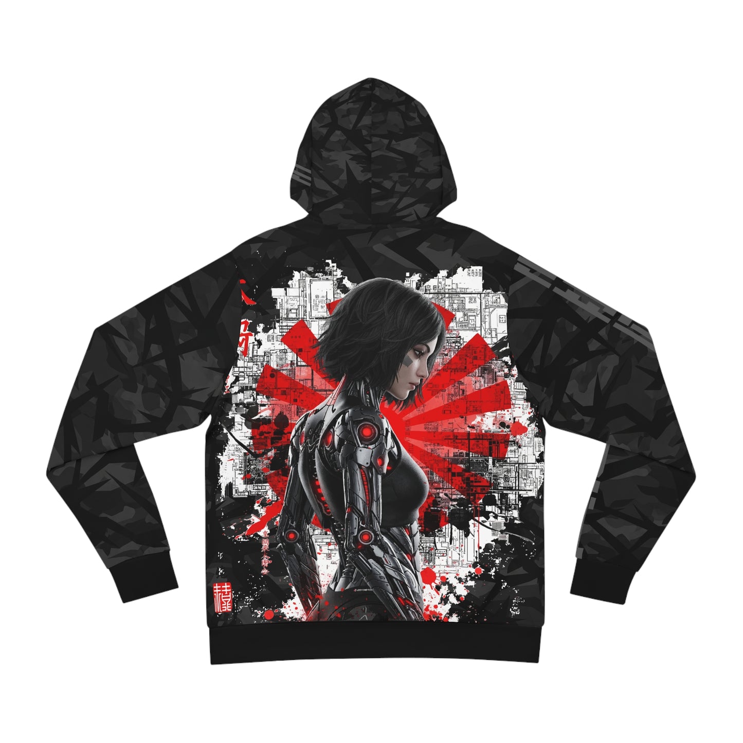 Futuristic Graphic Hoodie, Cyberpunk Fashion Pullover, Streetwear Sweatshirt, Unisex Hoodie for Tech Lovers, Aesthetic Gift for Him/Her