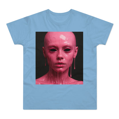 Artistic Pink Melting Face T-Shirt - Trendy Graphic Tee, Unique Gift, Statement Apparel, Festival Wear, Occasional Fashion, Street Style