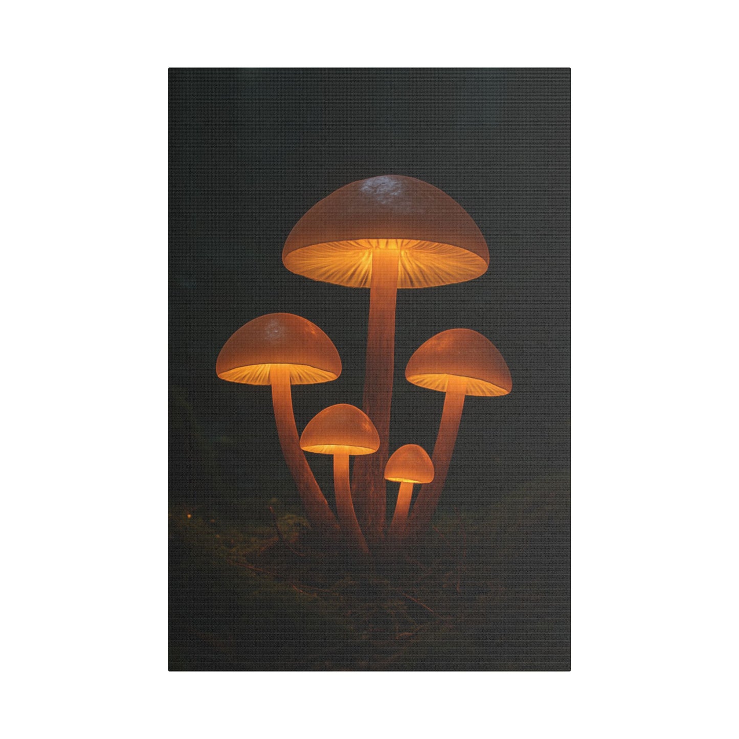 Illuminated Mushroom Art Canvas, Wall Decor, Nature Inspired, Cozy Home Art, Gifts for Nature Lovers, Unique Wall Hanging