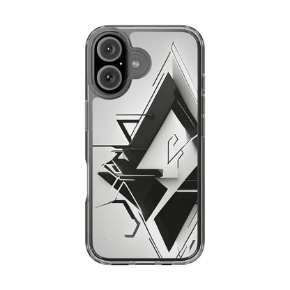 Clear Phone Case with Abstract Edgy Design Print