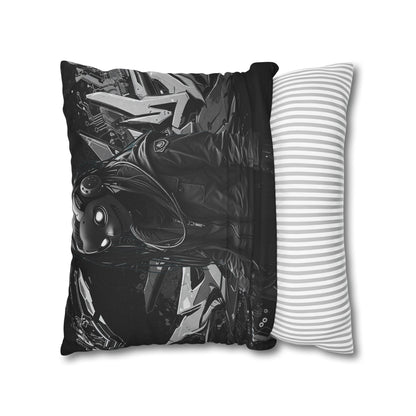 Edgy Cyberpunk Square Pillowcase - Modern Decor for Gaming Enthusiasts