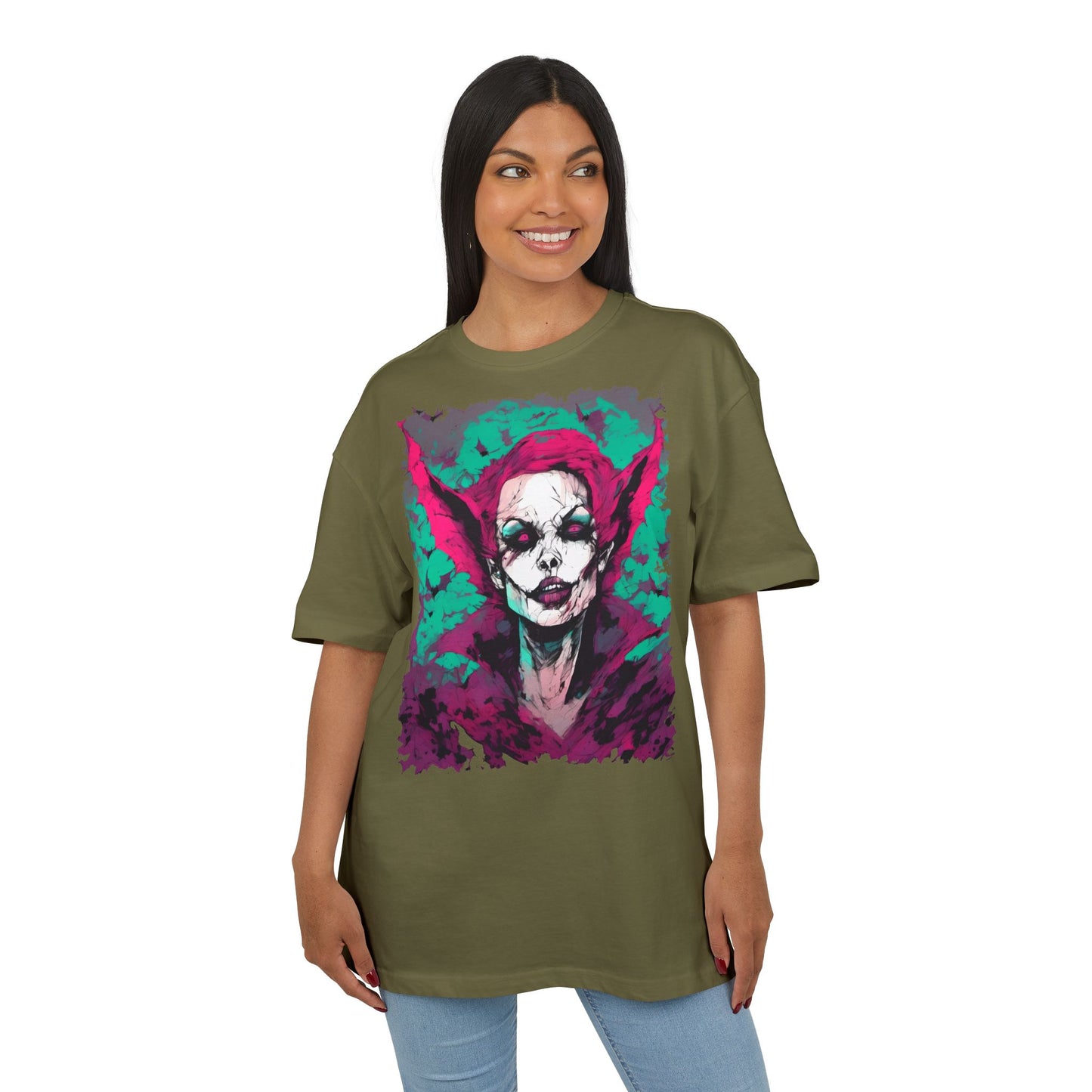 Eerie Portrait Unisex Oversized Tee | Unique Graphic Shirt for Halloween, Gift for Horror Fans, Scary Tee, Alternative Fashion