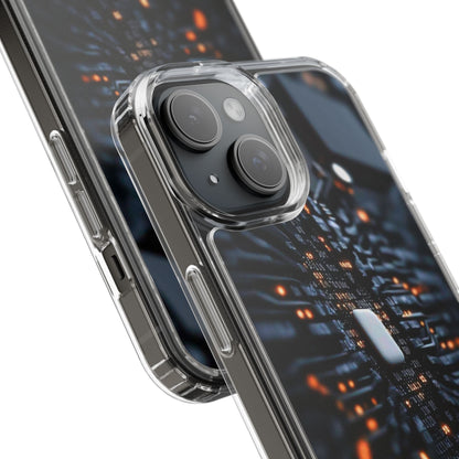 Clear Phone Case with Cyber Print