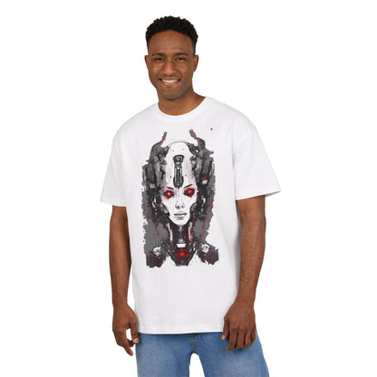 Futuristic Graphic Tee, Unique Oversized T-Shirt, Stylish Casual Wear, Perfect Gift for Art Lovers, Bold Design for Teens
