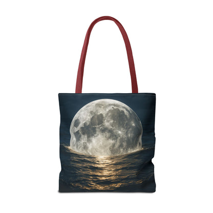 Moonlit Ocean Tote Bag - Night Sky, Beach, Stylish, Eco-Friendly, Great Gift for Friends, Perfect for Travel, Shopping