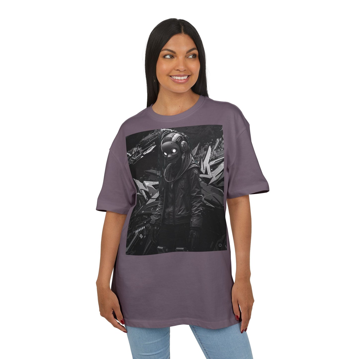 Urban Streetwear Oversize Tee - Futuristic Graphic Design