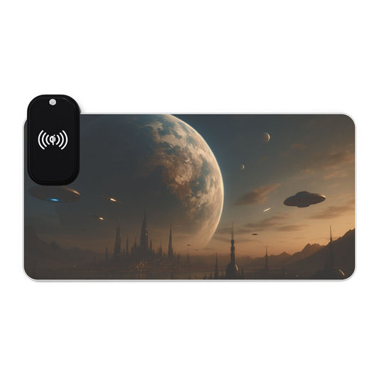 LED Gaming Mouse Pad - Wireless Charging, RGB Desk Accessory, Gamer Gift, Gaming Setup Decor, Tech Lover Gift, PC Gaming Essentials
