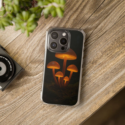 Magnetic Clear Impact Cases, Mushroom Phone Case, Eco-Friendly Phone Cover, Unique Phone Accessories, Gift for Nature Lovers, Artistic