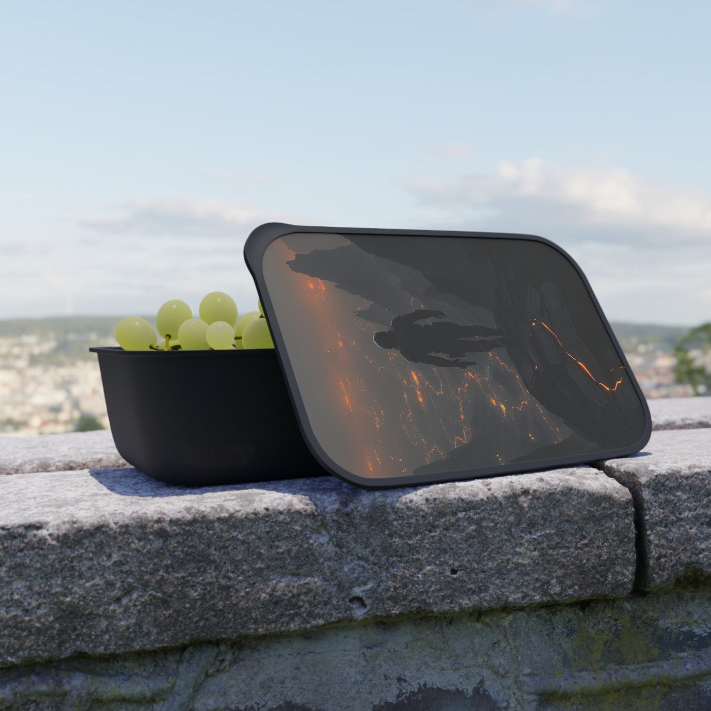 Adventure-Themed Bento Box, Portable Lunch Container, Ideal for Travel, Picnic, Camping, Outdoor Enthusiasts, Gift for Foodies