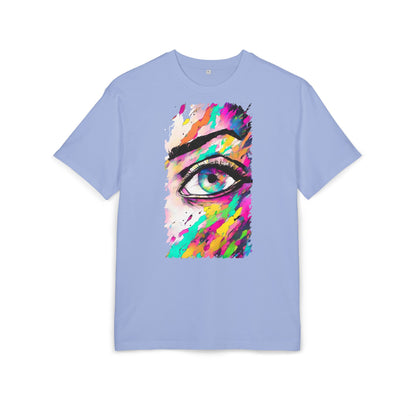Colorful Eye Graphic Unisex Heavy Oversize Tee, Artistic T-Shirt, Casual Wear, Gift for Art Lovers, Streetwear Trends, Vibrant Style