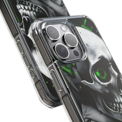 Edgy Skull Phone Case - Magnetic Clear Impact Cases, Unique Phone Cover, Goth Accessory, Halloween Gift, Stylish Tech Protection