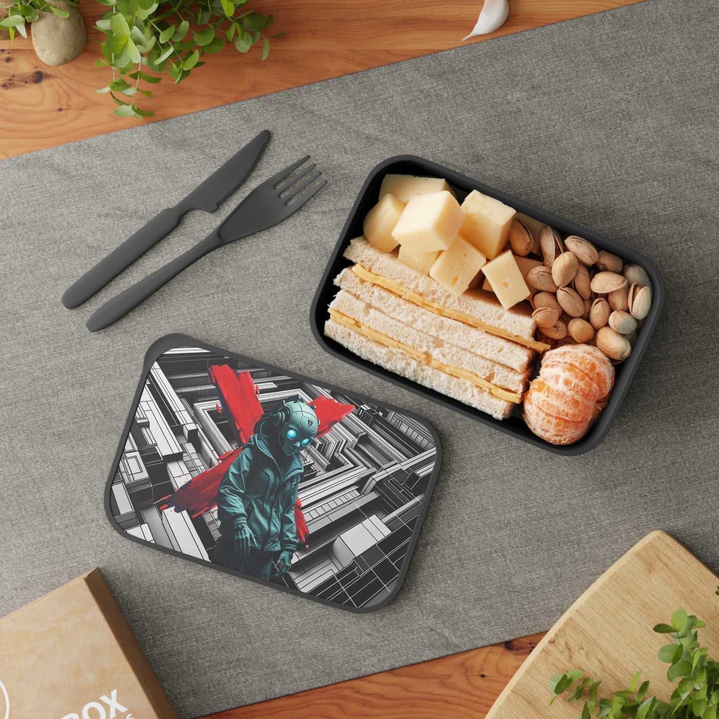 Futuristic Bento Box, Reusable Lunch Container, Eco-Friendly Meal Prep, Gift for Gamers, Unique Kitchenware