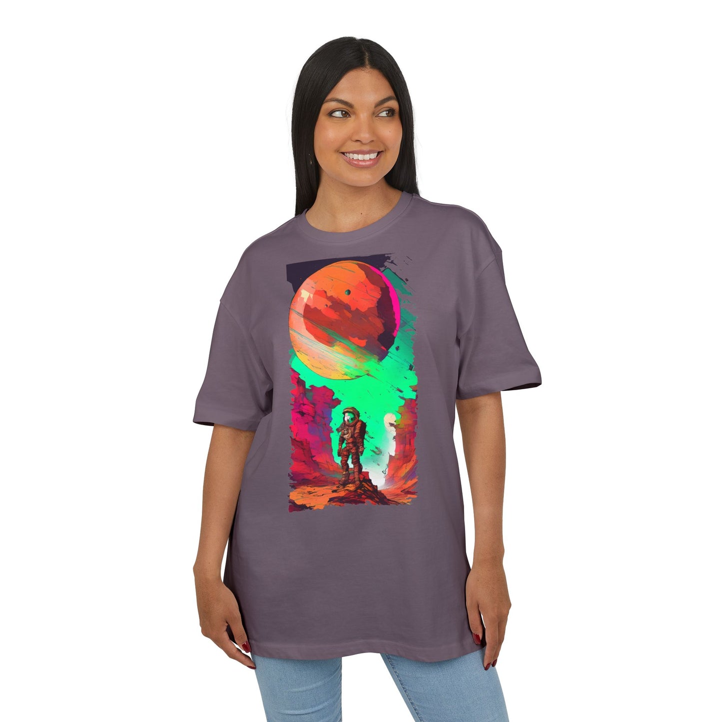 Cosmic Adventure Unisex Heavy Oversize Tee - Perfect for Space Lovers, Casual Style, Gift for Her, Him, Unique Graphic Tee, Sci-Fi Fashion