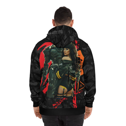 Urban Graphic Hoodie, Streetwear Sweatshirt, Edgy Fashion Apparel, Trendy Pullover, Gift for Gamers, Unique Hooded Top