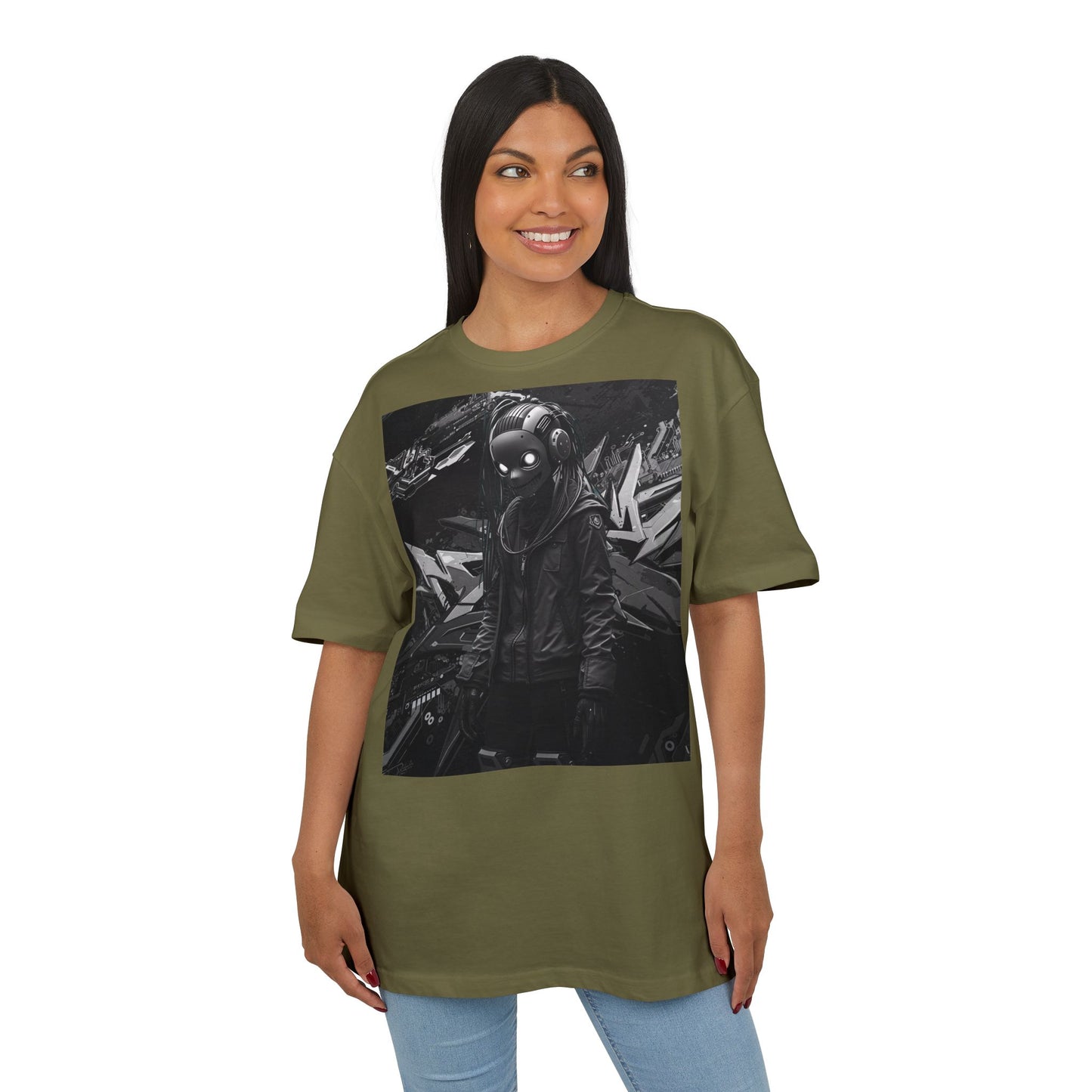 Urban Streetwear Oversize Tee - Futuristic Graphic Design