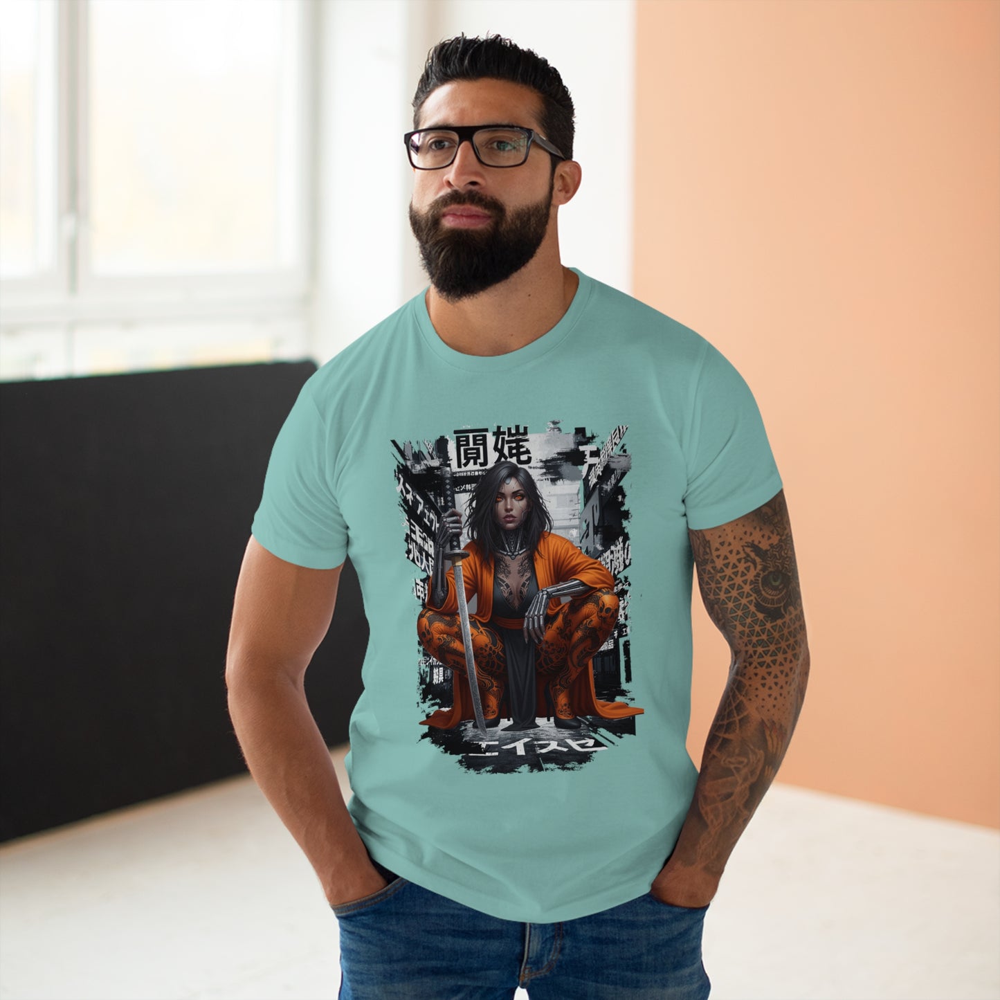 Urban Samurai Unisex T-shirt, Graphic Tee for Anime Fans, Streetwear Fashion, Unique Gift for Birthdays, Casual Wear
