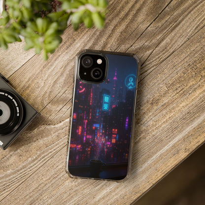 Neon City Phone Case - Magnetic Clear Impact Cases, Customizable Phone Cover, Gifts for Tech Lovers, Stylish Protection, Modern Design