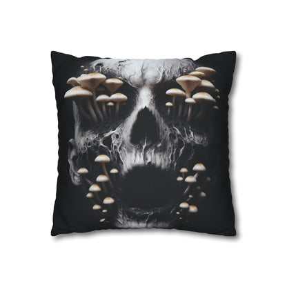Gothic Mushroom Skull Pillowcase - Home Decor, Halloween, Gothic Style, Unique Gift, Bed and Couch Accent