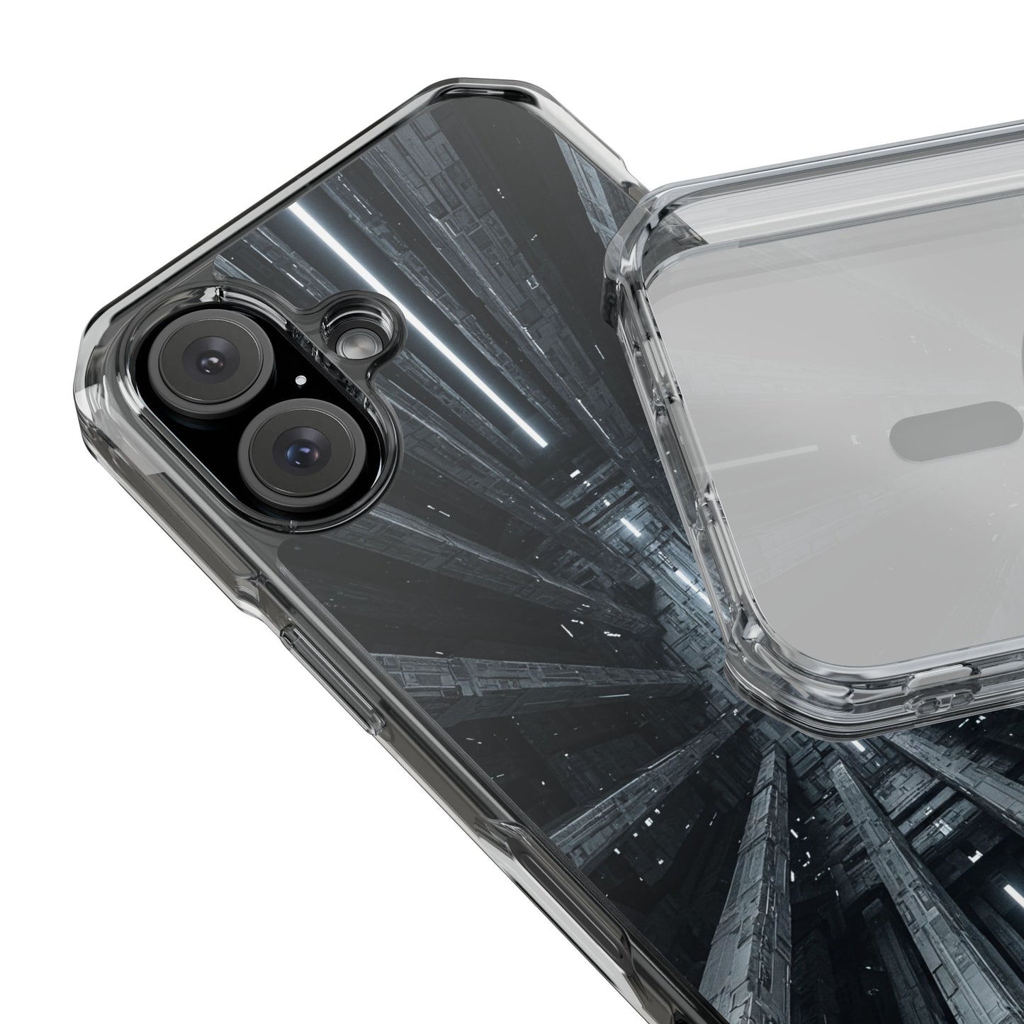 Sci-Fi Phone Case with Magnetic Clear Impact Design, Futuristic Cell Phone Cover, Unique Gifts for Tech Lovers, Holiday Present