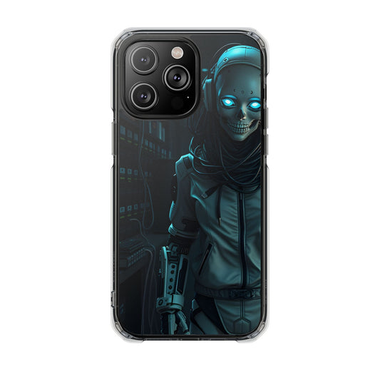 Futuristic Robot Phone Case, Magnetic Clear Impact Case, Unique Gift for Tech Lovers, Protective Smartphone Accessory, Cyberpunk Style