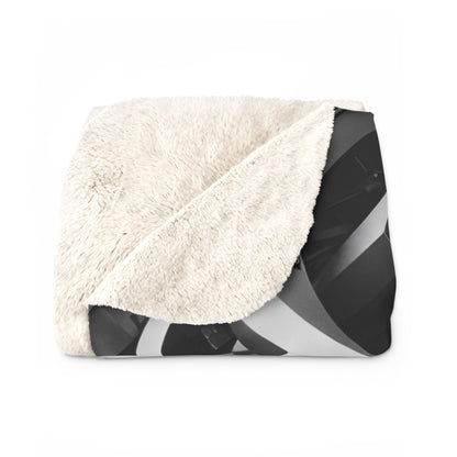 Modern Geometric Sherpa Fleece Blanket, Cozy Gift for Home