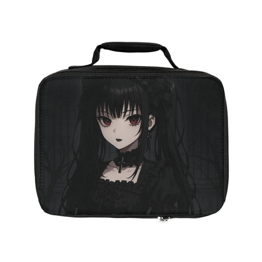 Gothic Aesthetic Lunch Bag, Unique Black Lunch Cooler, Anime-Inspired Lunch Tote, Insulated Lunch Box, Perfect for School & Work