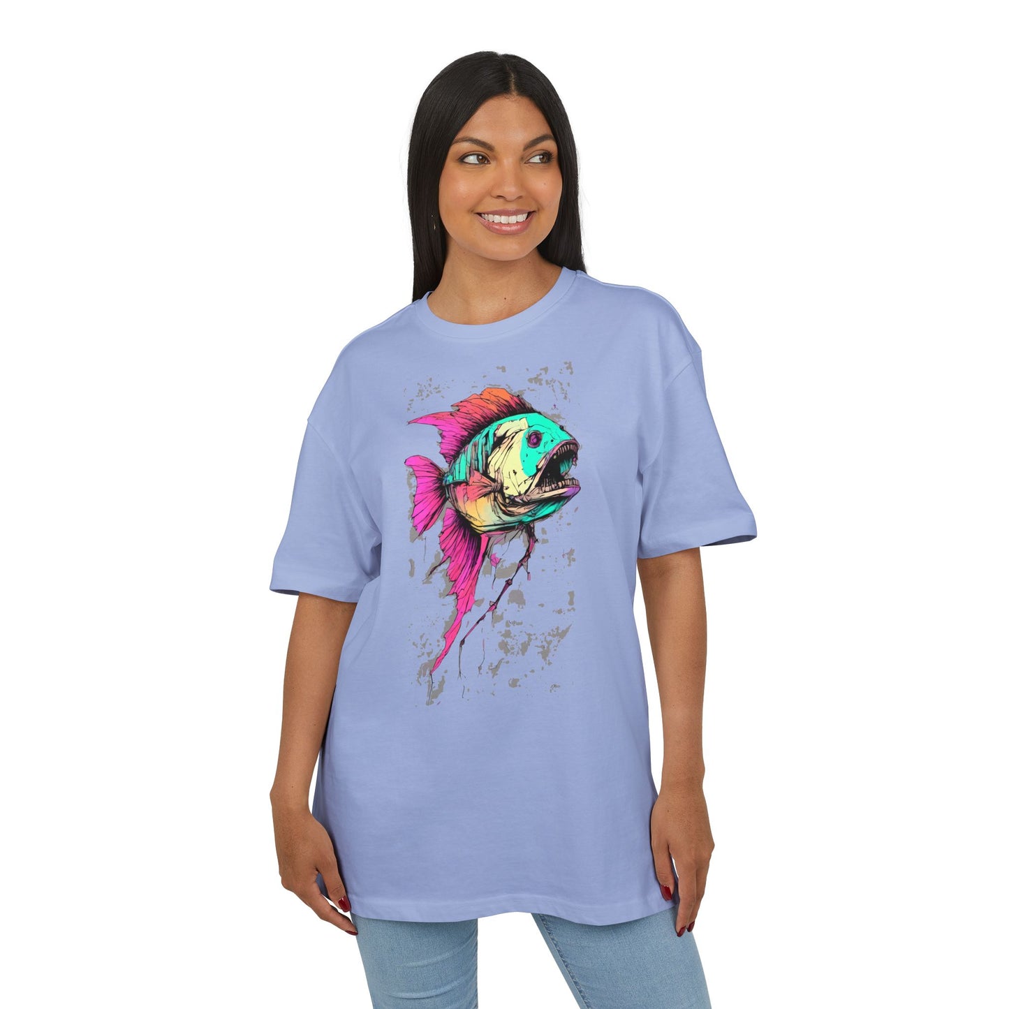 Vibrant Fish Graphic Tee for Casual Style, Summer Wear, Beach Vibes, Gift for Fishing Enthusiasts, Unique Unisex Heavy Oversize Tee