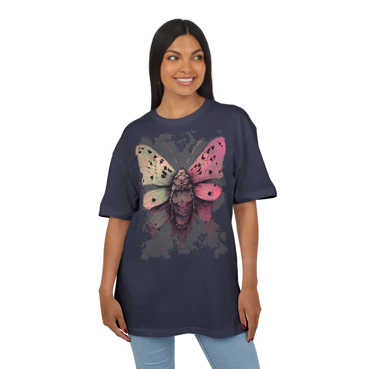 Moth Art Unisex Oversized Tee, Graphic T-Shirt, Nature Lover Gift, Everyday Wear, Summer Style