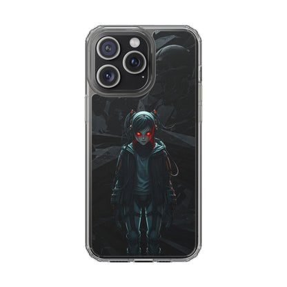 Futuristic Clear Phone Case with Cyberpunk Design - Edgy and Stylish
