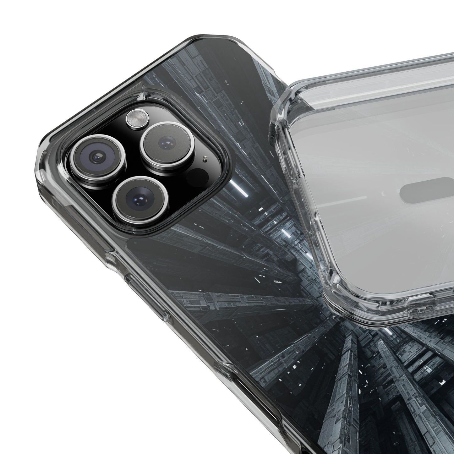 Sci-Fi Phone Case with Magnetic Clear Impact Design, Futuristic Cell Phone Cover, Unique Gifts for Tech Lovers, Holiday Present