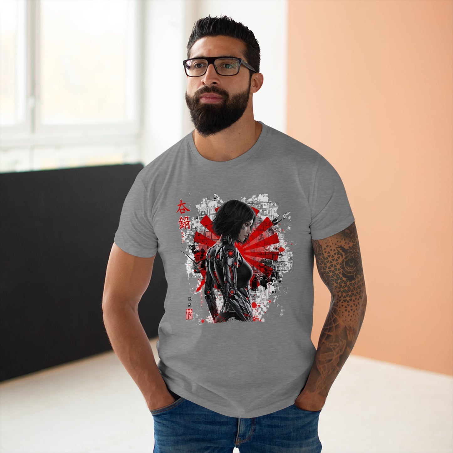 Cyber Samurai Graphic T-Shirt, Unisex Graphic Tee, Anime Shirt, Japanese Art T-Shirt, Gift for Nerds, Cosplay Apparel