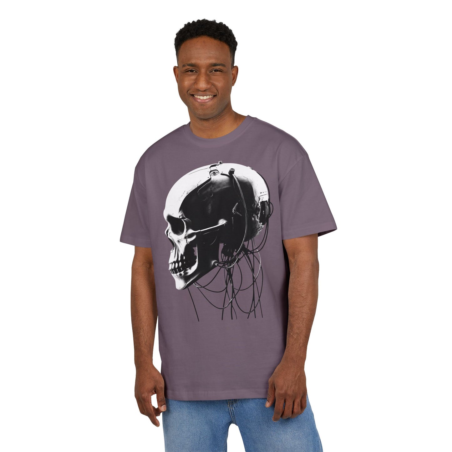 Unisex Skull Graphic Oversize Tee - Bold, Edgy Style for Casual Wear