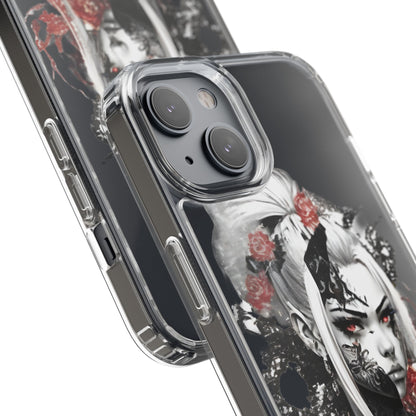 Artistic Clear Phone Case with Floral Design