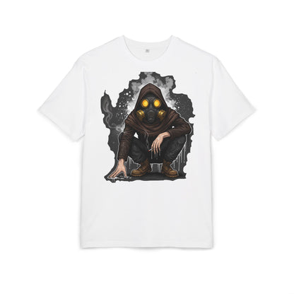 Gothic Gas Mask Unisex Heavy Oversize Tee, Streetwear Graphic Tee, Casual T-Shirt, Halloween Costume Top, Unique Gift Idea