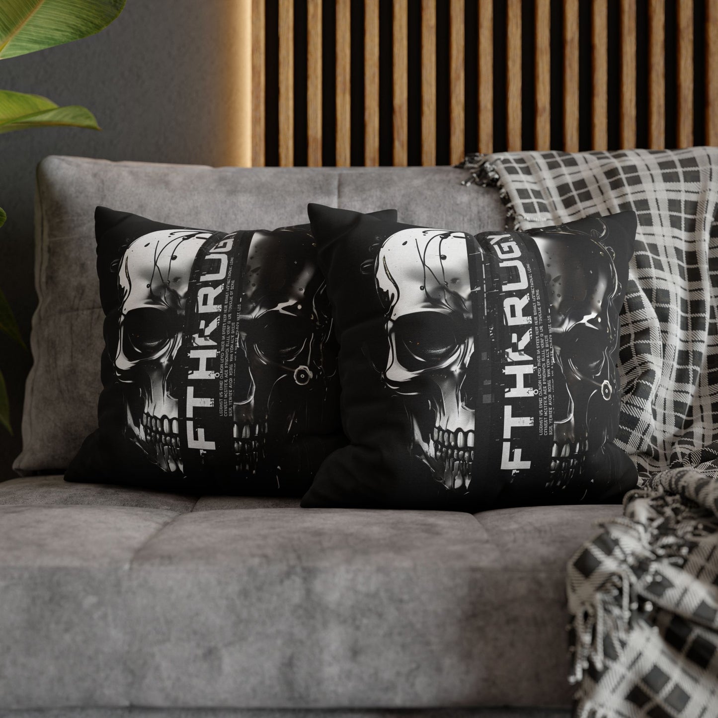 Gothic Skull Pillowcase - Edgy Home Decor, Alternative Gift, Bedroom Accent, Halloween Decor, Boho Pillow Cover