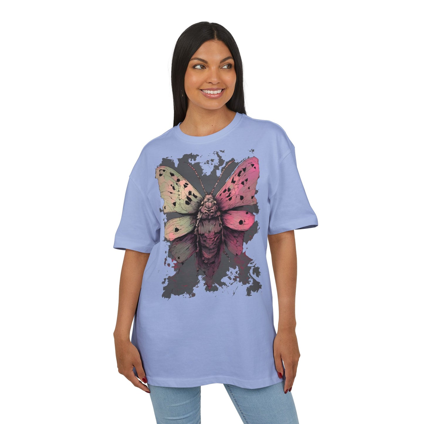 Moth Art Unisex Oversized Tee, Graphic T-Shirt, Nature Lover Gift, Everyday Wear, Summer Style