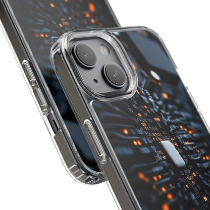 Clear Phone Case with Cyber Print