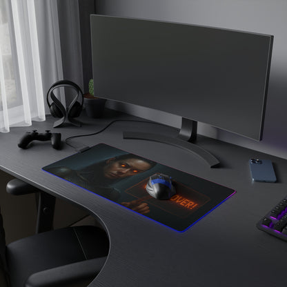LED Gaming Mouse Pad with 'Game Over!' Design, Gaming Decor, Desk Gadget, Mouse Mat, Perfect for Gamers or Esports Enthusiasts