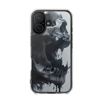Unique Skull Design Magnetic Clear Impact Cases, Skull Phone Cases, Gothic Accessories, Halloween Gifts, Edgy Mobile Covers