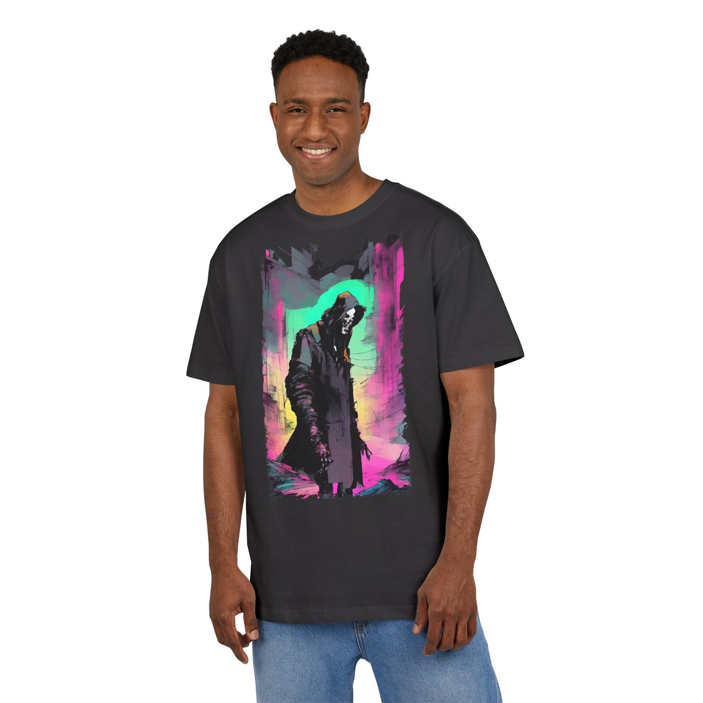 Vibrant Oversize Graphic Tee, Unisex Heavy Tee, Streetwear, Casual Wear, Unique Art Shirt, Gift for Him/Her/Friends