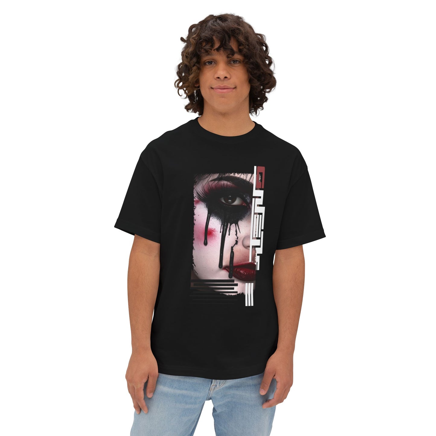 Artistic Oversized Tee - Bold Abstract Design, Streetwear, Casual Style, Unique Gift, Graphic Tee