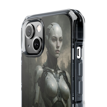 Futuristic Phone Case, Clear Impact Case with Sci-Fi Design, Smartphone Protection, Cyberpunk Aesthetic, Gift for Tech Lovers