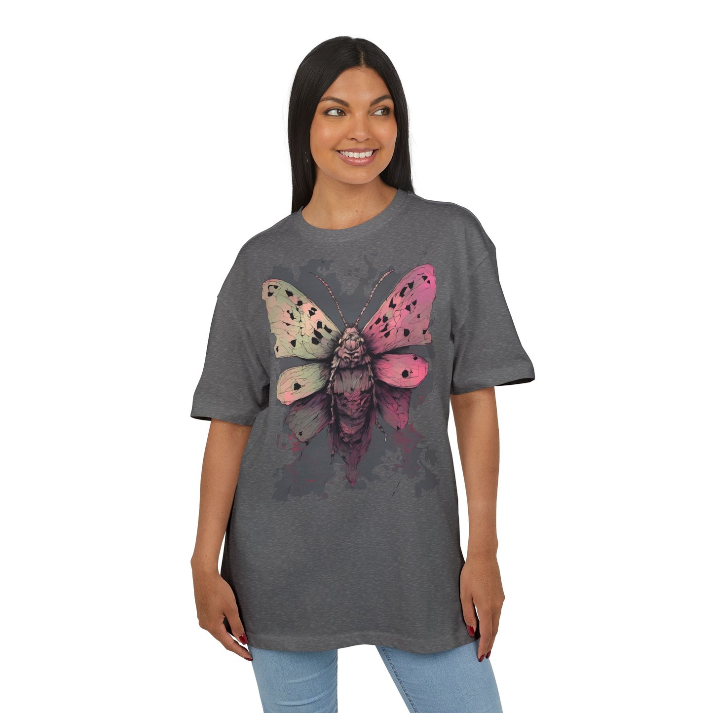 Moth Art Unisex Oversized Tee, Graphic T-Shirt, Nature Lover Gift, Everyday Wear, Summer Style