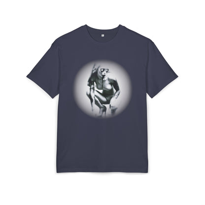 Stylish Unisex Heavy Oversize Tee with Artistic Graphic - Horror Design